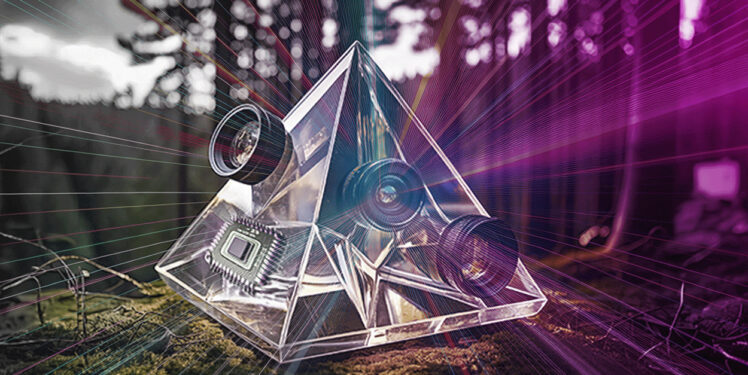 KI-generiertes Bild: futuristisches optisches Sensorsystem